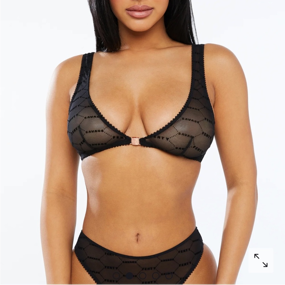 Savage X flocked logo panty & bralette